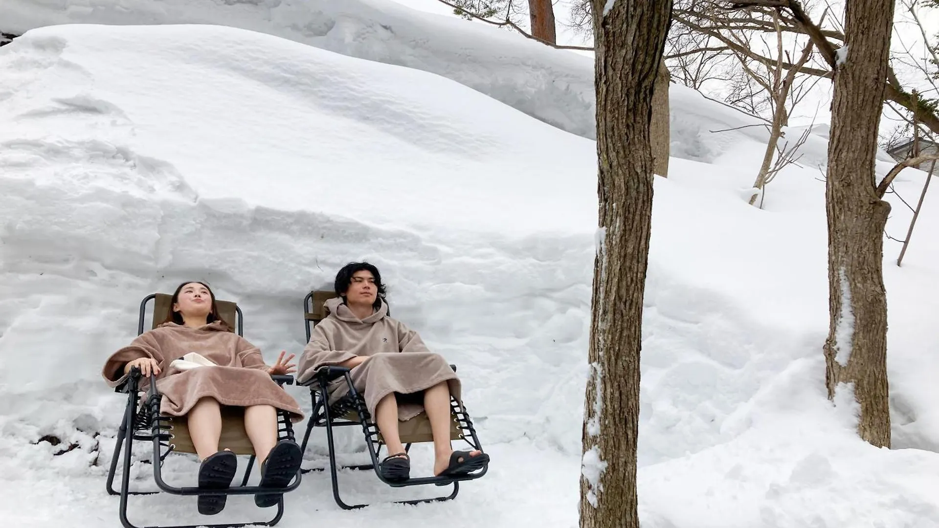 ** Lüks kamp alanı Glampark Otaru Hanaemi Hokkaido Japonya